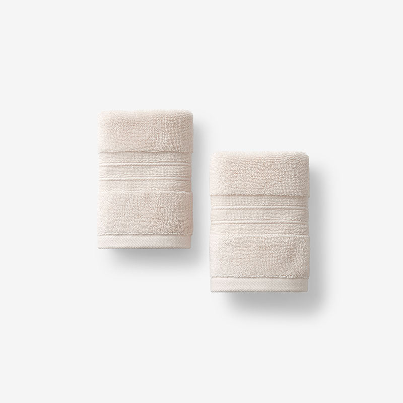 Mirage Aegean Cotton Washcloths, Set of 2 - Ecru,Ecru