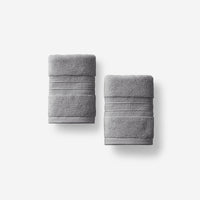 Mirage Aegean Cotton Washcloths, Set of 2 - Slate Gray,Slate Gray