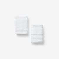 Textured Stripe Washcloths, Set of 2 - White,White