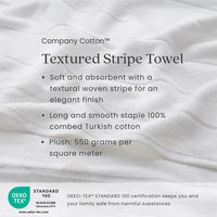 Textured Stripe Washcloths, Set of 2 - White,White