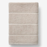 Textured Stripe Bath Towel - Alabaster,Alabaster