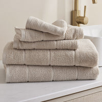 Textured Stripe Washcloths, Set of 2 - Alabaster,Alabaster