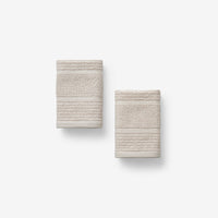 Textured Stripe Washcloths, Set of 2 - Alabaster,Alabaster