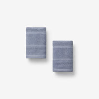 Textured Stripe Washcloths, Set of 2 - Blue Mist,Blue Mist