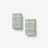 Textured Stripe Washcloths, Set of 2 - Green Mist,Green Mist