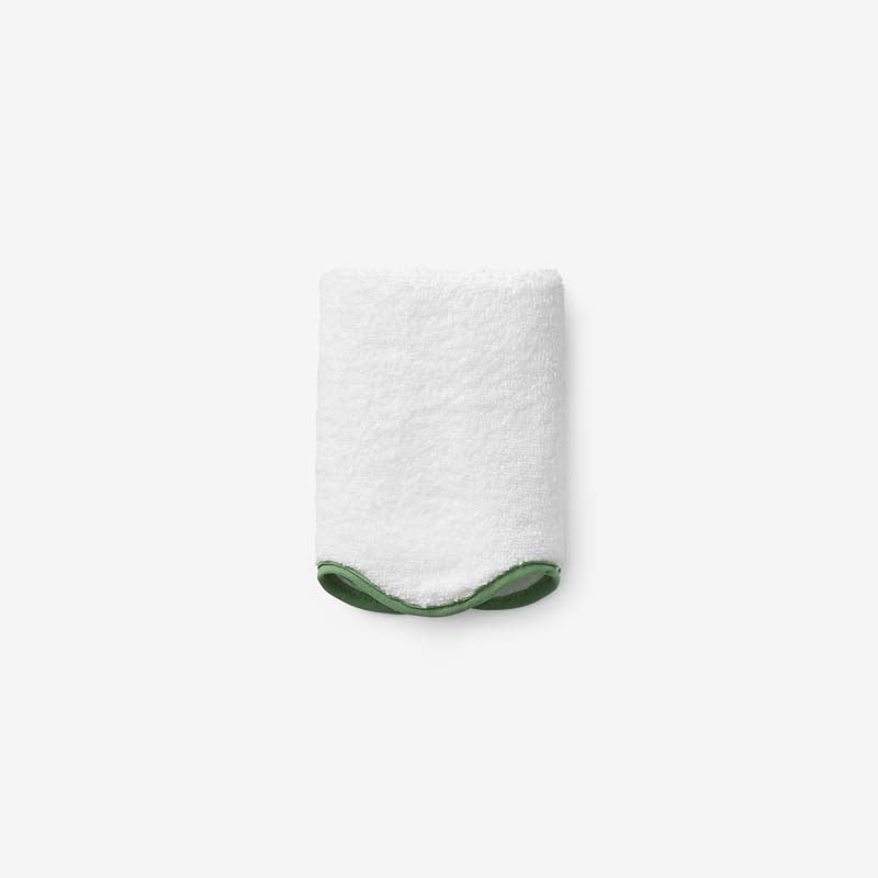 Scalloped Edge Washcloth - Green,Green