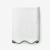 Scalloped Edge Bath Towel - Green,Green