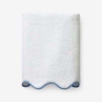 Scalloped Edge Bath Towel - Light Blue,Light Blue
