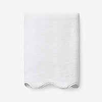 Scalloped Edge Bath Towel - White,White