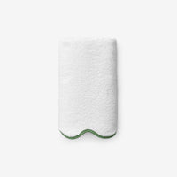 Scalloped Edge Hand Towel - Green,Green