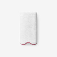 Scalloped Edge Hand Towel - Pink,Pink