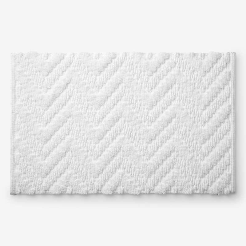 Textured Handwoven Cotton Bath Rug - Chevron, 24 in. x 40 in.,Chevron