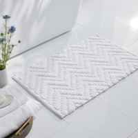 Textured Handwoven Cotton Bath Rug - Chevron, 24 in. x 40 in.,Chevron