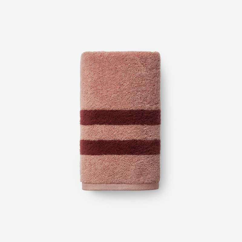 Mirage Aegean Cotton Reversible Stripe Hand Towel - Caramel,Caramel