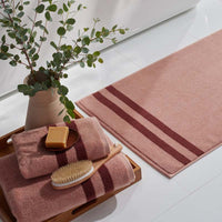 Mirage Aegean Cotton Reversible Stripe Hand Towel - Caramel,Caramel