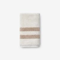 Mirage Aegean Cotton Reversible Stripe Hand Towel - Ecru,Ecru