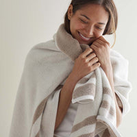 Mirage Aegean Cotton Reversible Stripe Hand Towel - Ecru,Ecru