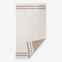Mirage Aegean Cotton Reversible Stripe Hand Towel - Ecru,Ecru