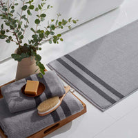 Mirage Aegean Cotton Reversible Stripe Hand Towel - Slate Gray,Slate Gray