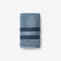 Mirage Aegean Cotton Reversible Stripe Hand Towel - Smoky Blue,Smoky Blue