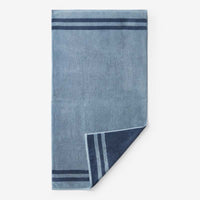 Mirage Aegean Cotton Reversible Stripe Hand Towel - Smoky Blue,Smoky Blue