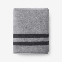Mirage Aegean Cotton Reversible Stripe Bath Towel - Slate Gray,Slate Gray