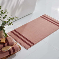 Mirage Aegean Cotton Reversible Stripe Bath Mat - Caramel, 20 in. x 36 in.,Caramel