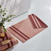 Mirage Aegean Cotton Reversible Stripe Bath Mat - Caramel, 20 in. x 36 in.,Caramel