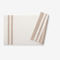 Mirage Aegean Cotton Reversible Stripe Bath Mat - Ecru, 20 in. x 36 in.,Ecru