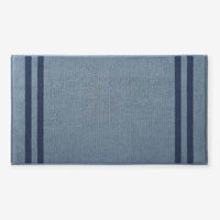 Mirage Aegean Cotton Reversible Stripe Bath Mat - Smoky Blue, 20 in. x 36 in.,Smoky Blue