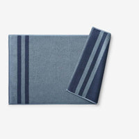Mirage Aegean Cotton Reversible Stripe Bath Mat - Smoky Blue, 20 in. x 36 in.,Smoky Blue
