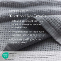 Textured Dot Hand Towel - Silver,Silver