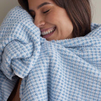 Textured Dot Hand Towel - Blue,Blue