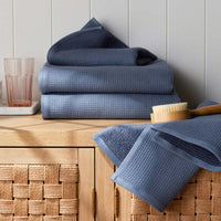 Waffle Hand Towel - Denim Blue,Denim Blue