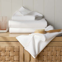 Waffle Hand Towel - White,White