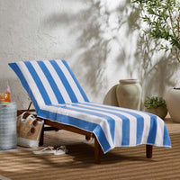 Classic Cabana Stripe Lounge Chair Cover - Blue,Blue