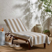 Classic Cabana Stripe Lounge Chair Cover - Taupe,Taupe