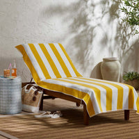 Classic Cabana Stripe Lounge Chair Cover - Yellow,Yellow