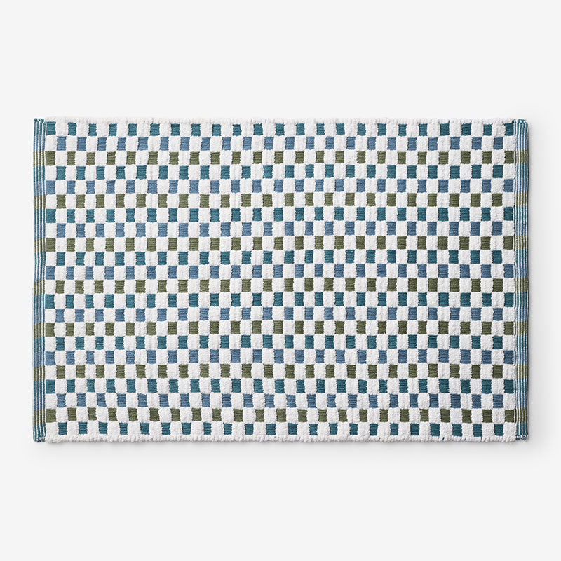 Checkered Bath Rug - Blue Multi, 21 in. x 34 in.,Blue Multi