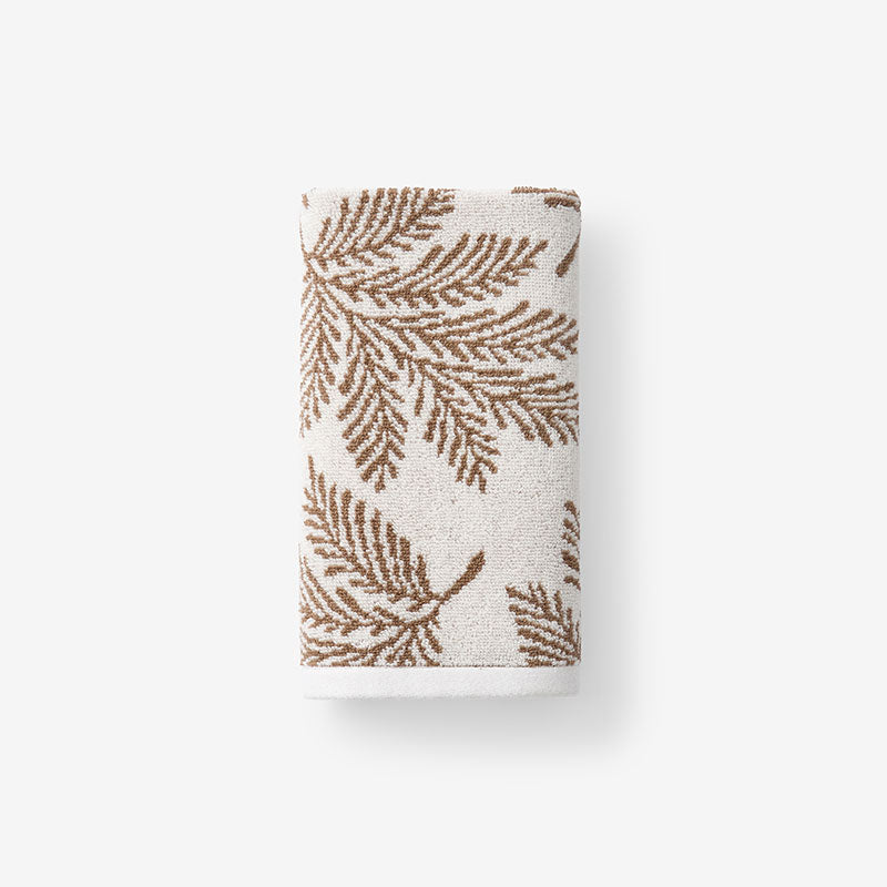 Leaf Hand Towel - Beige,Beige