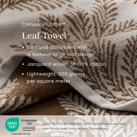 Leaf Bath Towel - Beige,Beige