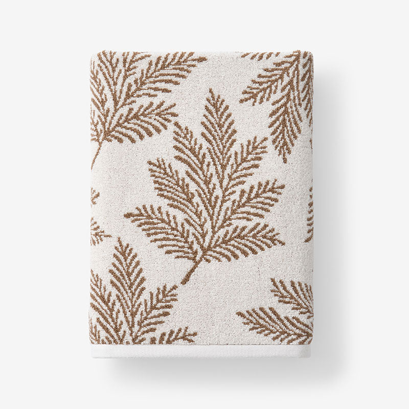 Leaf Bath Towel - Beige,Beige