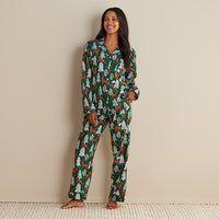 Family Flannel Women's Button-Down Pajama Set - Deer Path, XXXL,Deer Path
