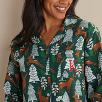 Family Flannel Women's Button-Down Pajama Set - Deer Path, XXXL,Deer Path
