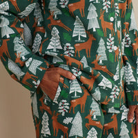 Family Flannel Women's Button-Down Pajama Set - Deer Path, XXXL,Deer Path