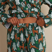 Family Flannel Women's Button-Down Pajama Set - Deer Path, XXXL,Deer Path