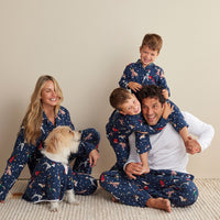 Family Flannel Women's Button-Down Pajama Set - Holiday Pups, XXXL,Holiday Pups
