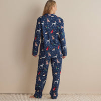 Family Flannel Women's Button-Down Pajama Set - Holiday Pups, XXXL,Holiday Pups