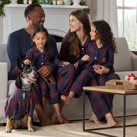 Family Flannel Women's Button-Down Pajama Set - Red Plaid, XXXL,Red Plaid