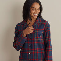 Family Flannel Women's Button-Down Pajama Set - Red Plaid, XXXL,Red Plaid